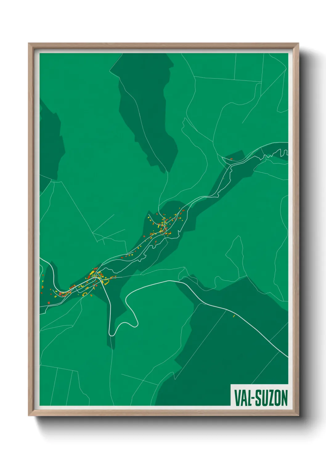 Une affiche de carte sur Val-Suzon