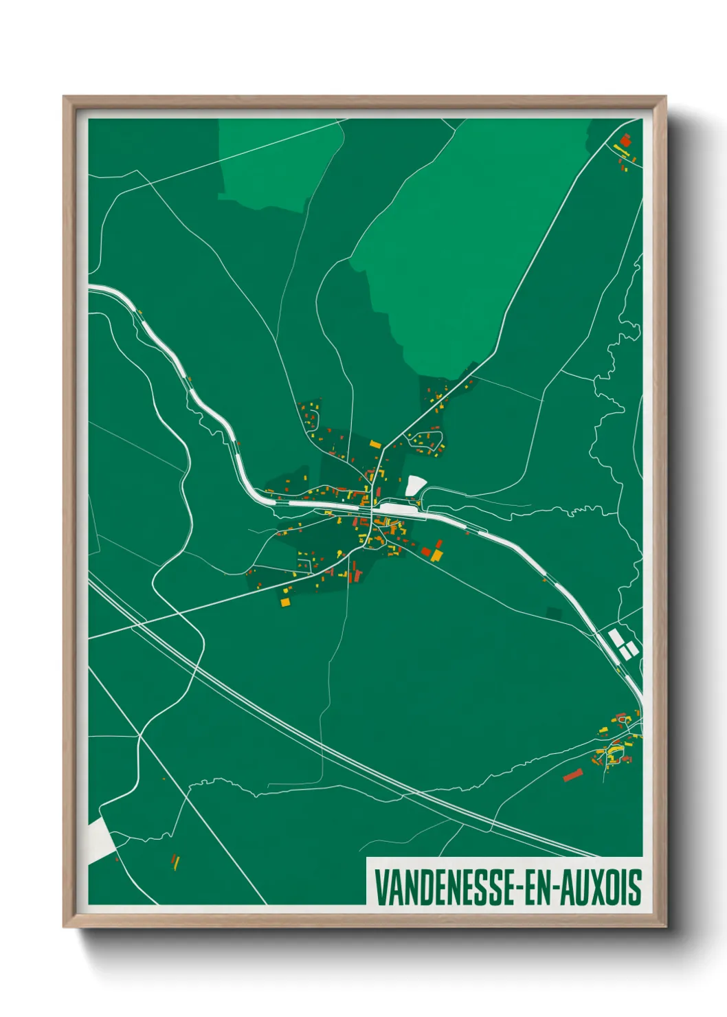 Une affiche de carte sur Vandenesse-en-Auxois