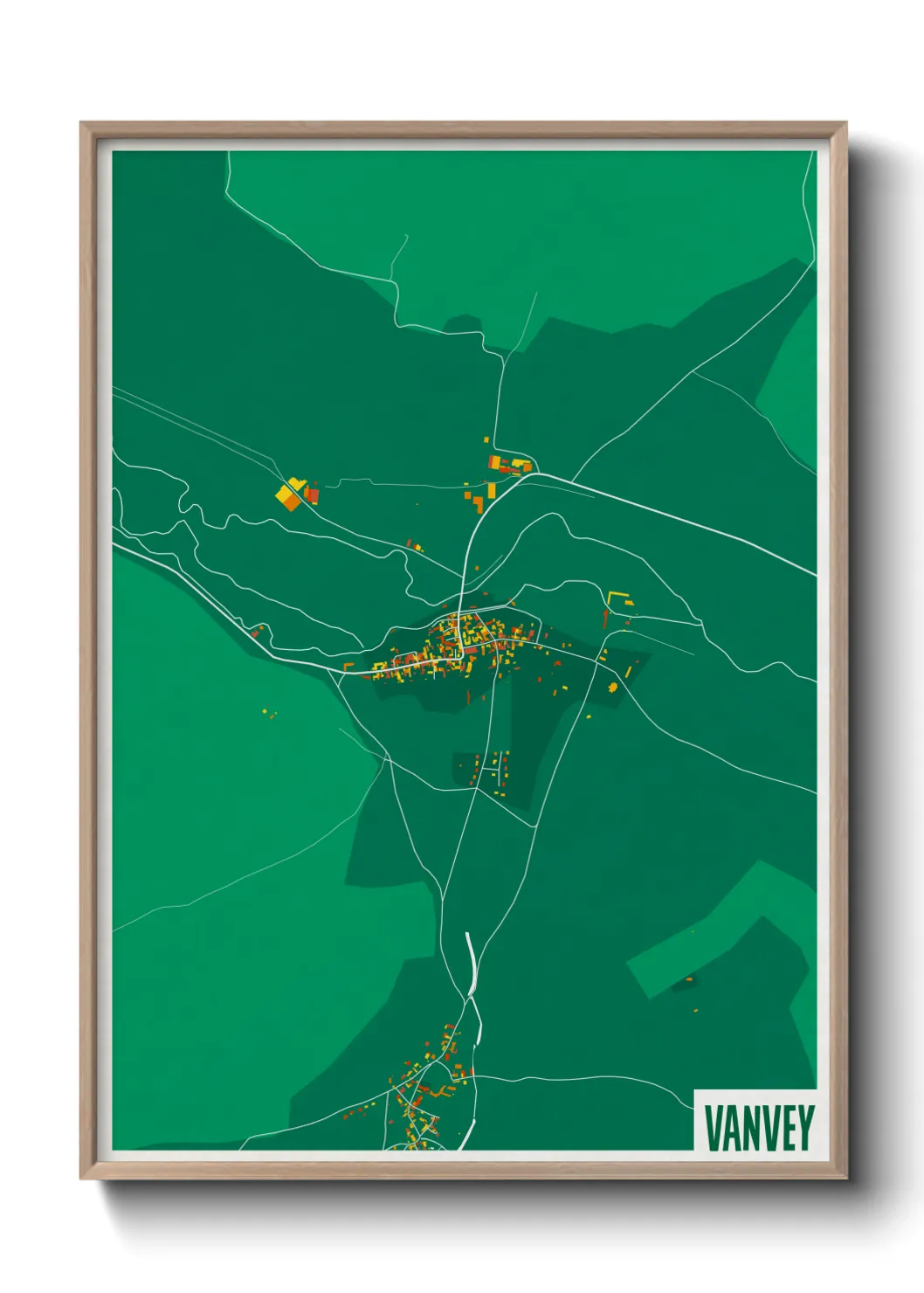 Une affiche de carte sur Vanvey