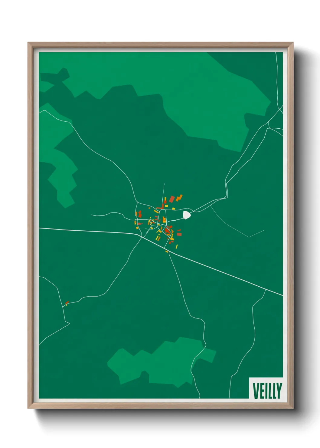 Une affiche de carte sur Veilly