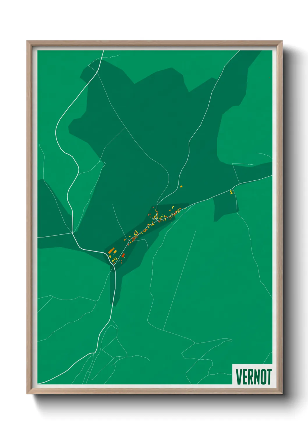 Une affiche de carte sur Vernot