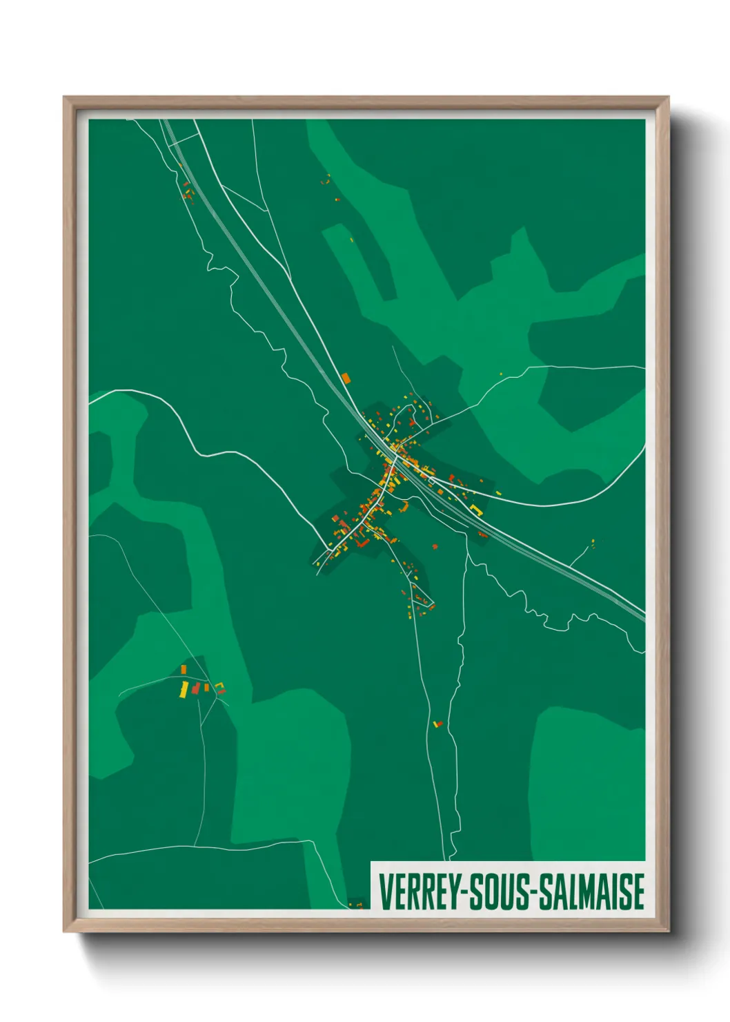Une affiche de carte sur Verrey-sous-Salmaise