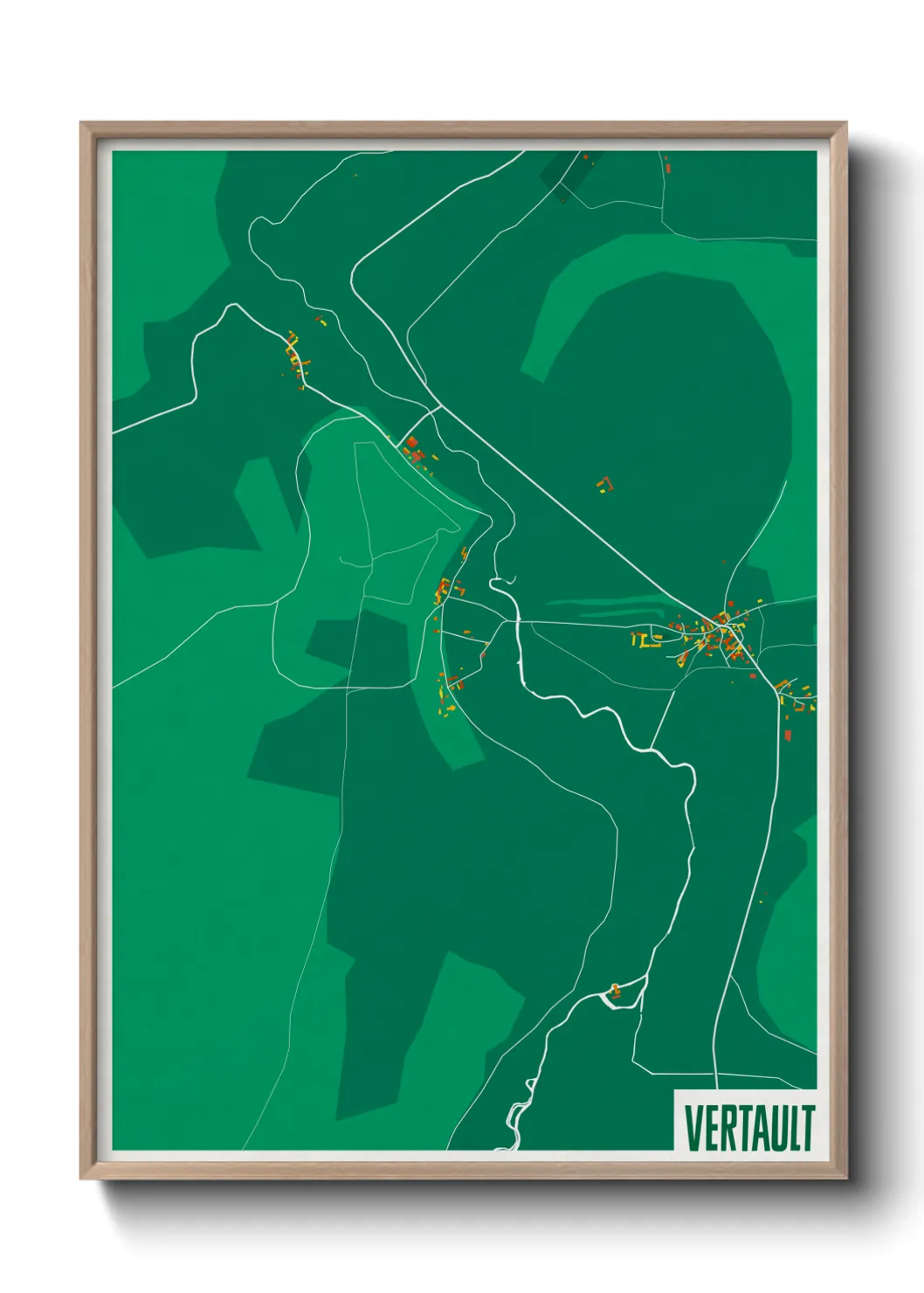 Une affiche de carte sur Vertault