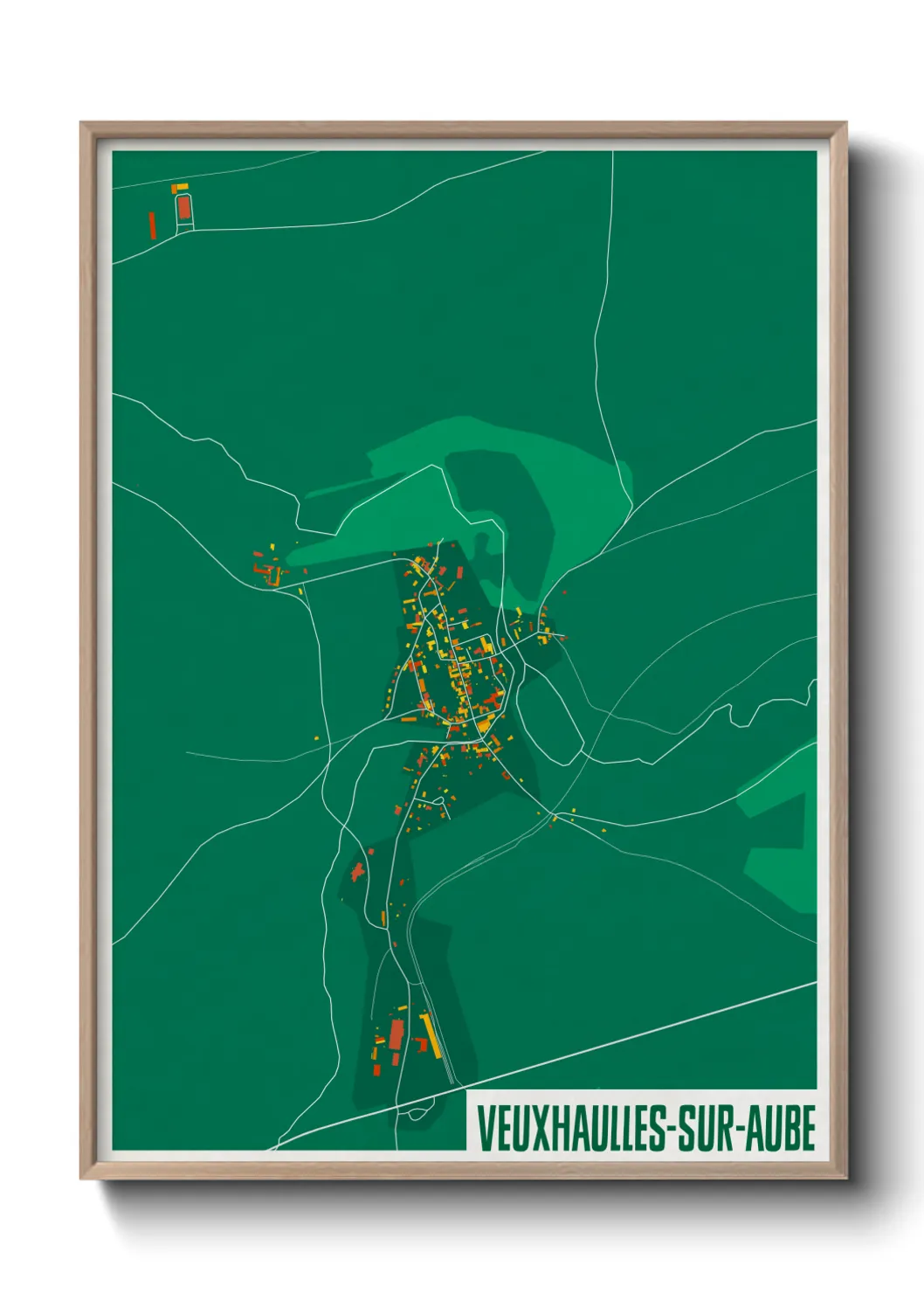Une affiche de carte sur Veuxhaulles-sur-Aube
