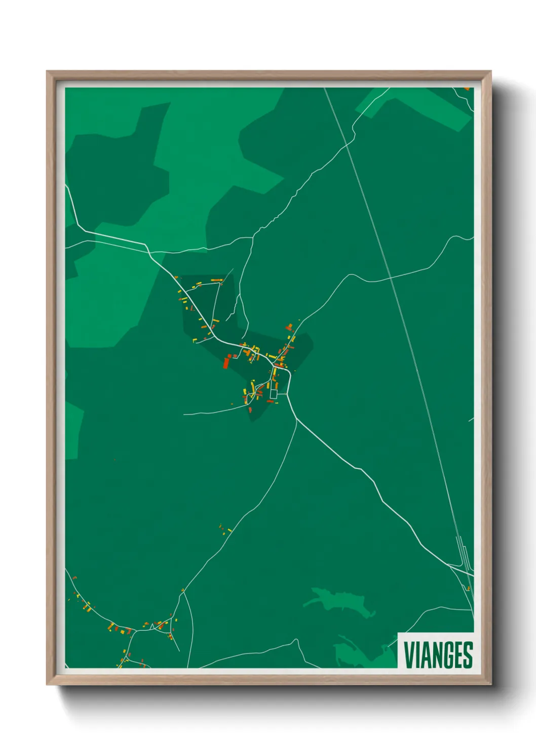 Une affiche de carte sur Vianges