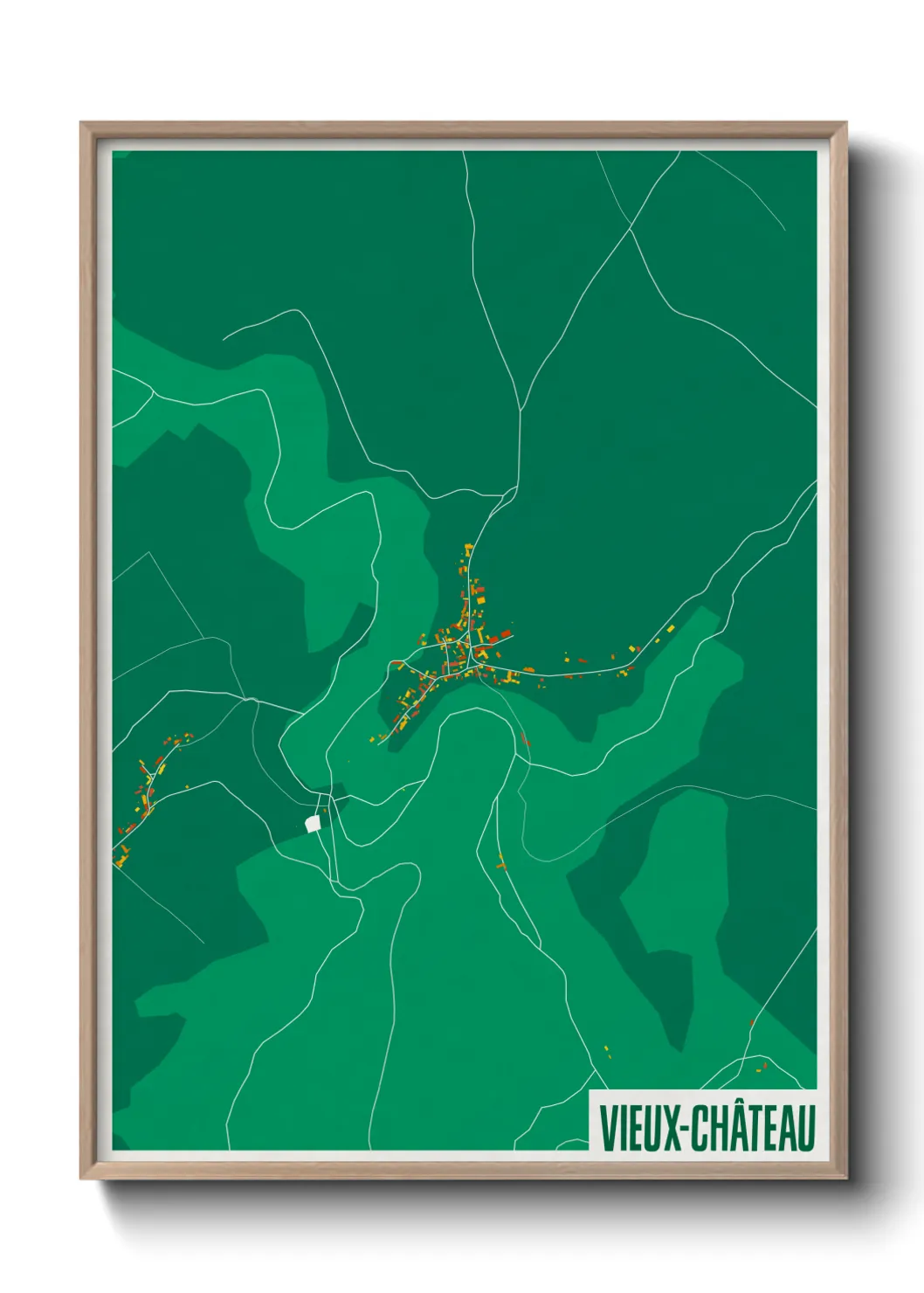 Une affiche de carte sur Vieux-Château