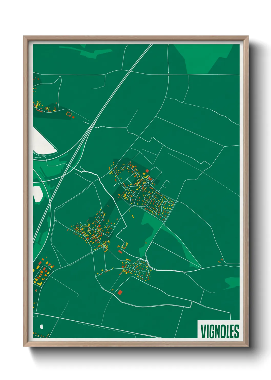 Une affiche de carte sur Vignoles