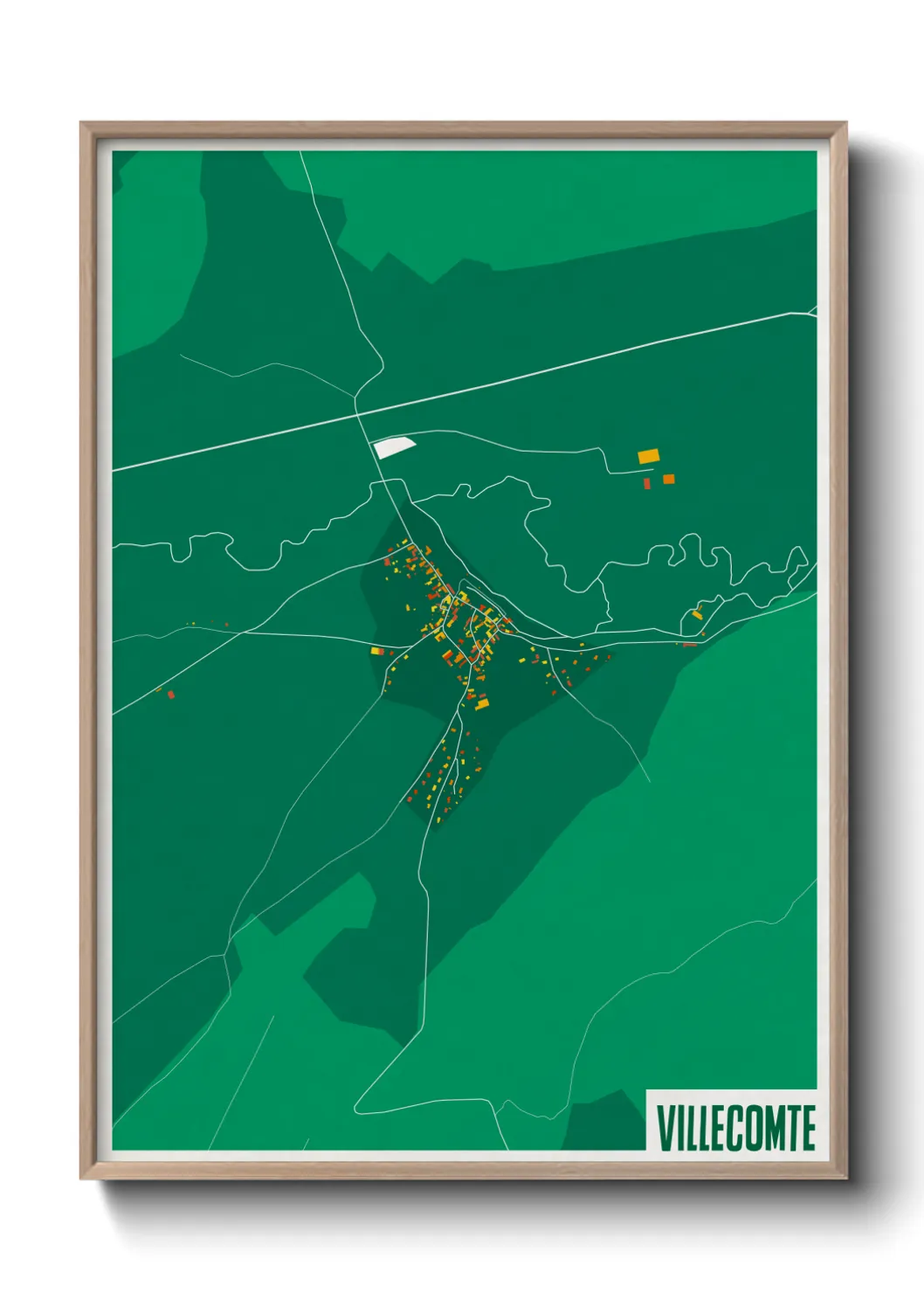 Une affiche de carte sur Villecomte