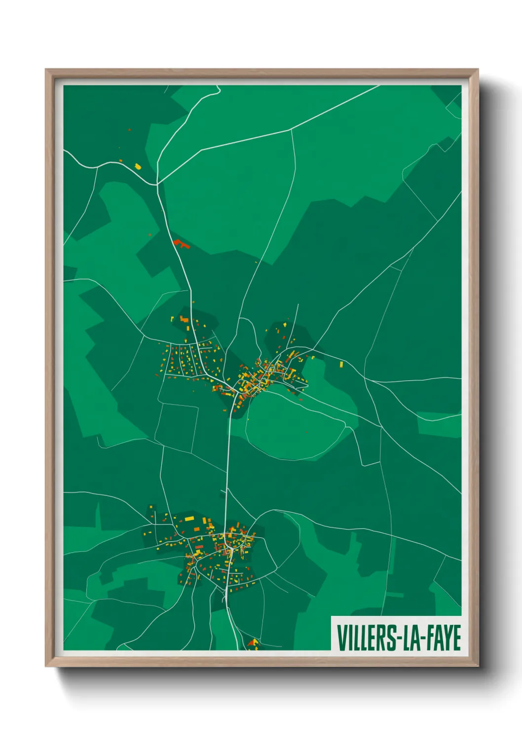 Une affiche de carte sur Villers-la-Faye
