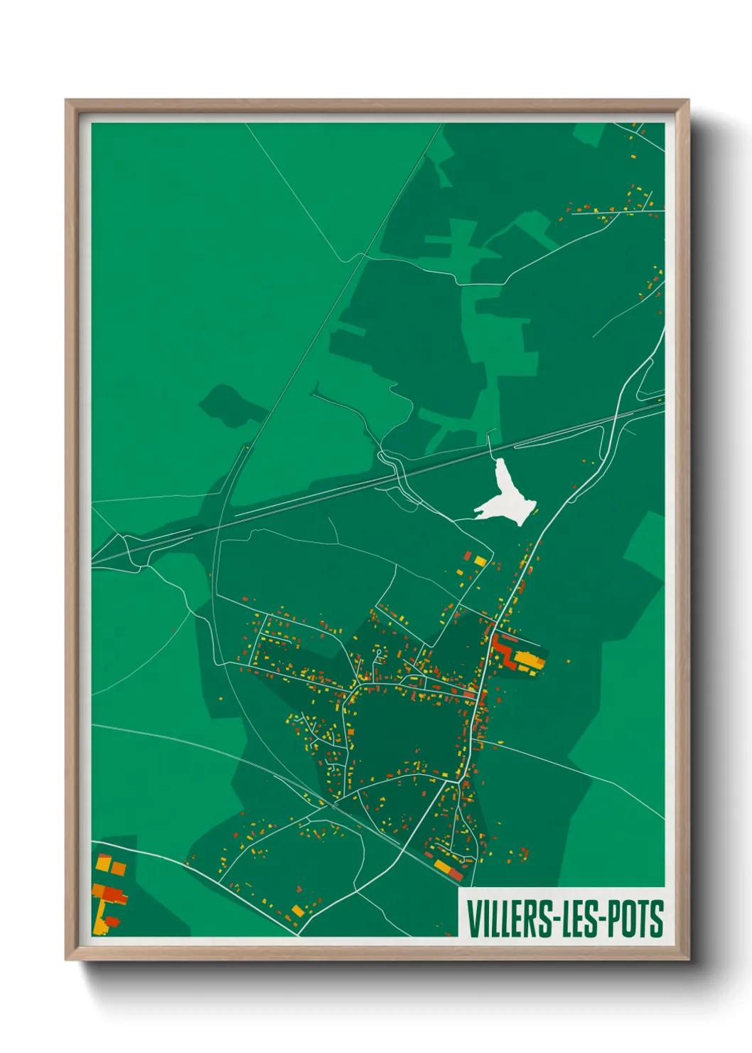 Une affiche de carte sur Villers-les-Pots