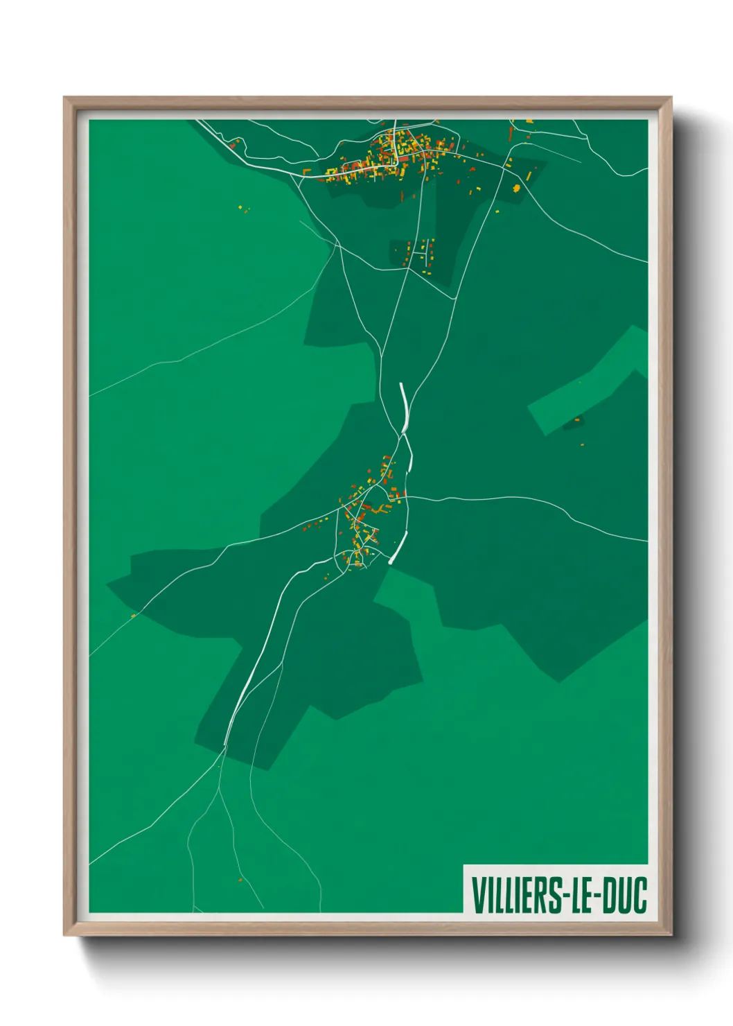 Une affiche de carte sur Villiers-le-Duc