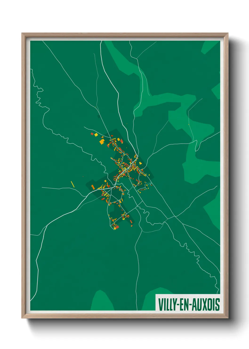 Une affiche de carte sur Villy-en-Auxois