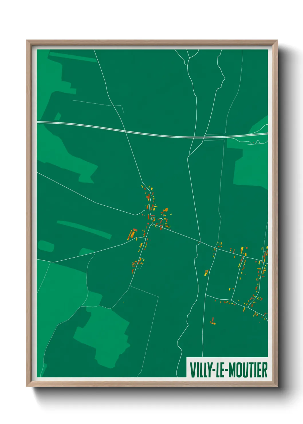 Une affiche de carte sur Villy-le-Moutier