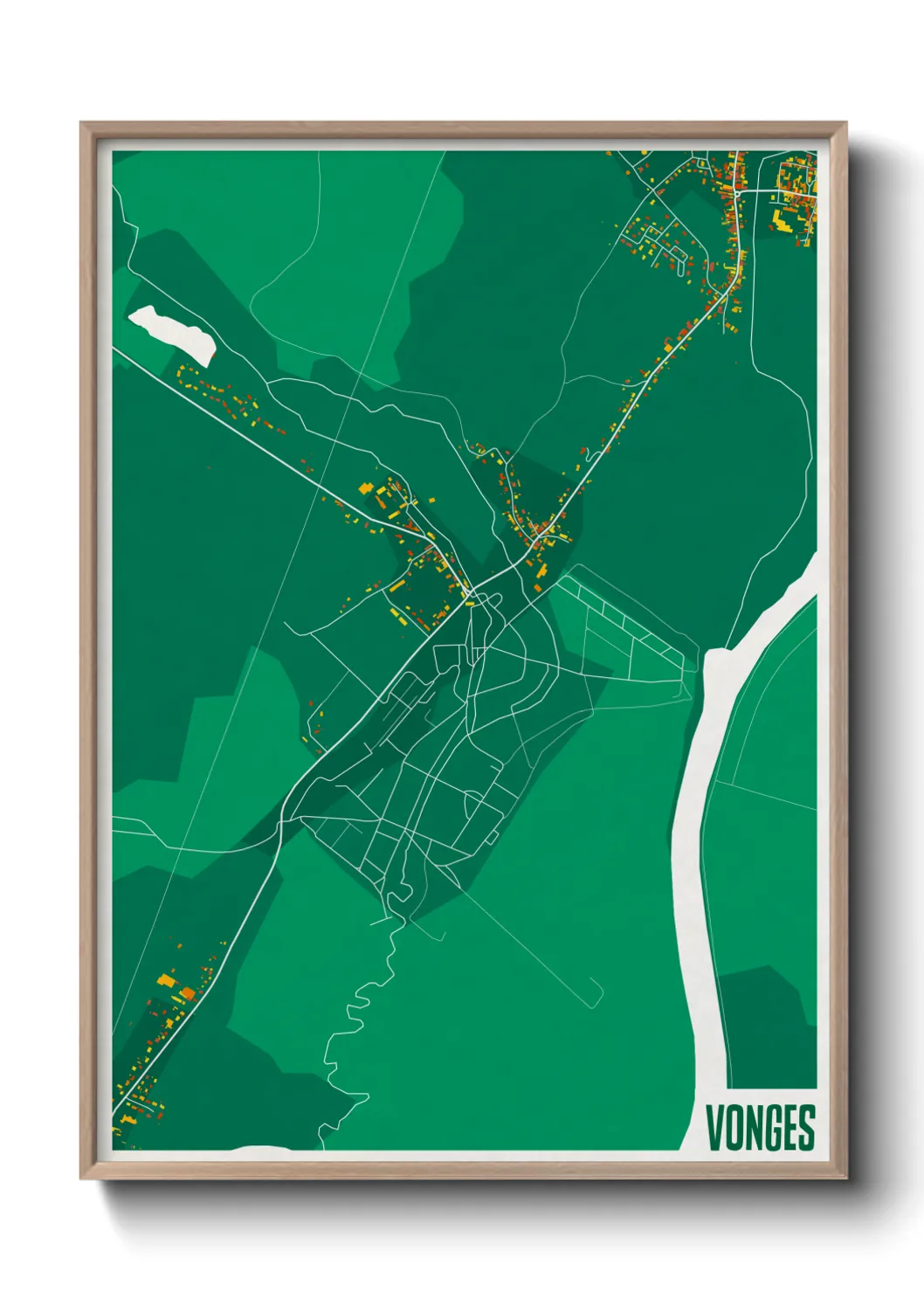 Une affiche de carte sur Vonges