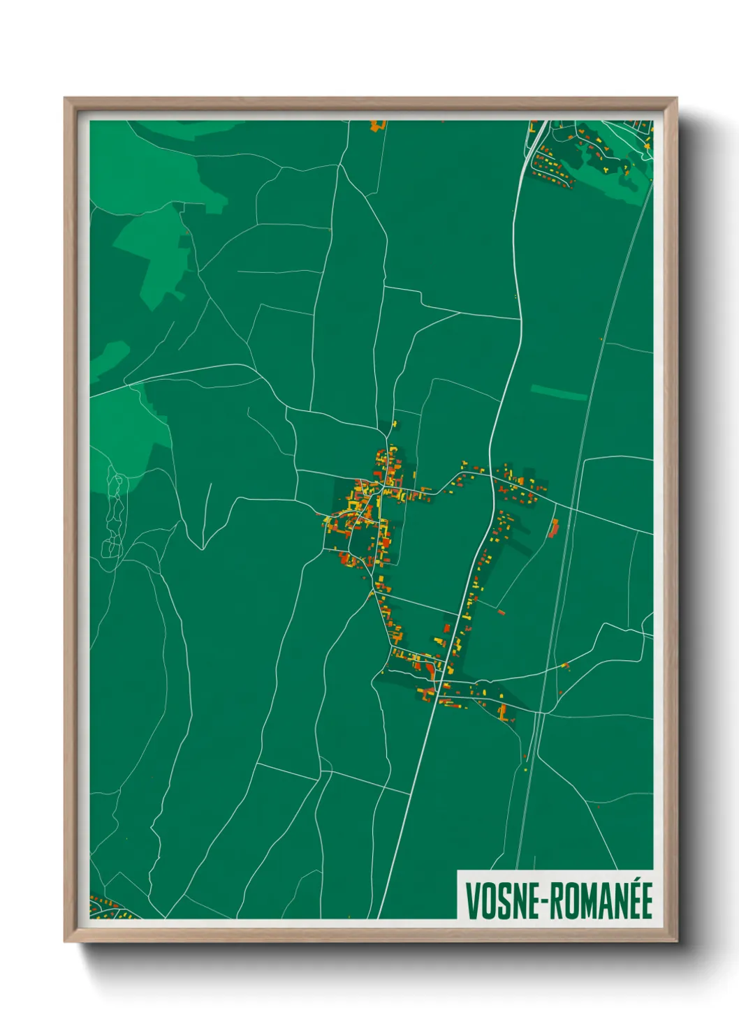 Une affiche de carte sur Vosne-Romanée