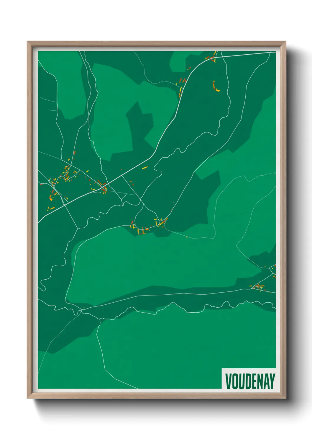 Une affiche de carte sur Voudenay