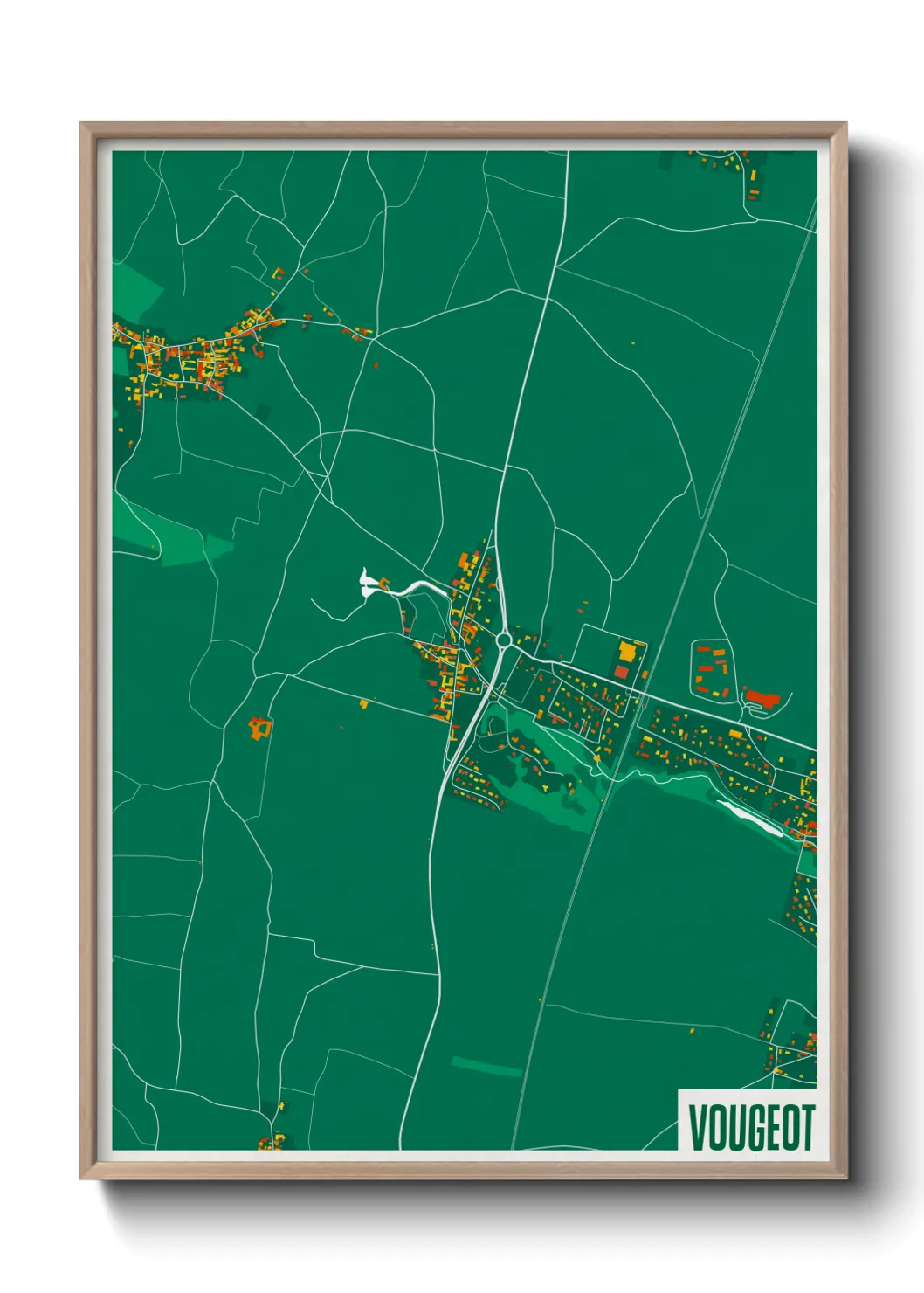 Une affiche de carte sur Vougeot
