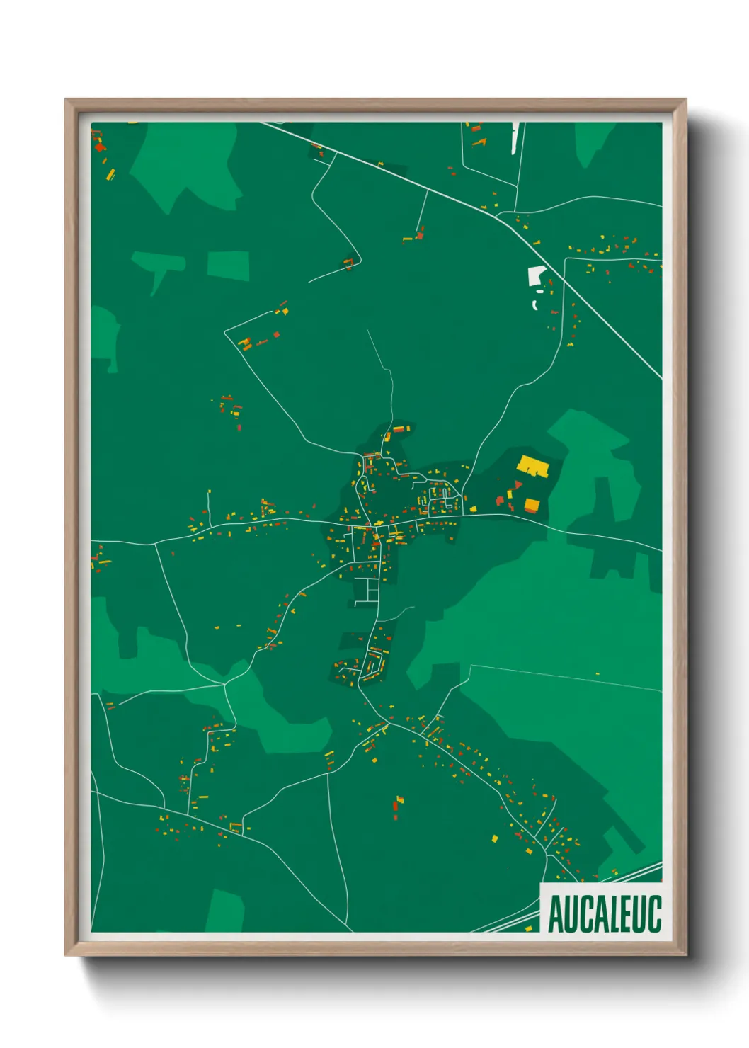 Une affiche de carte sur Aucaleuc