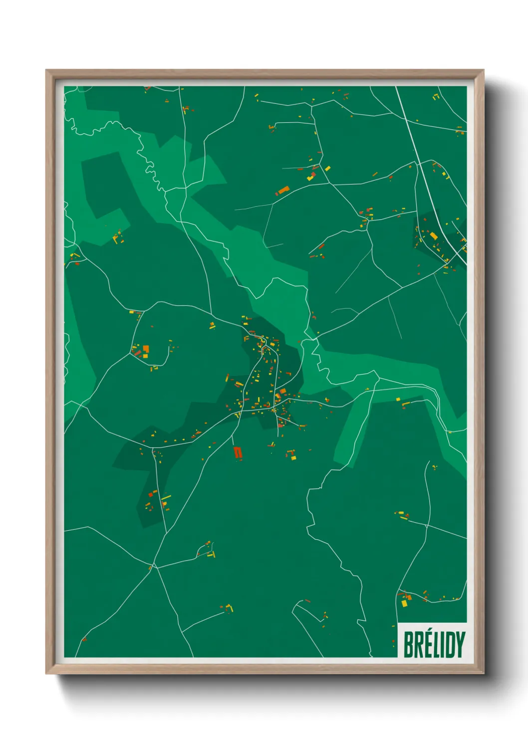 Une affiche de carte sur Brélidy