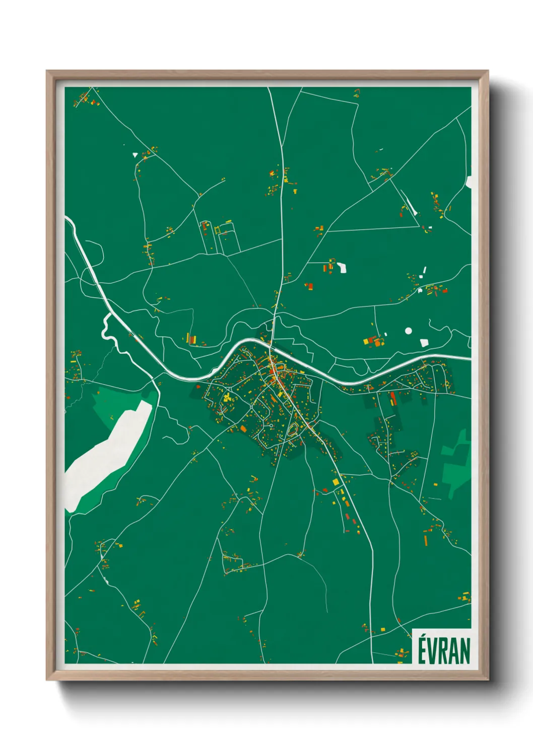 Une affiche de carte sur Évran