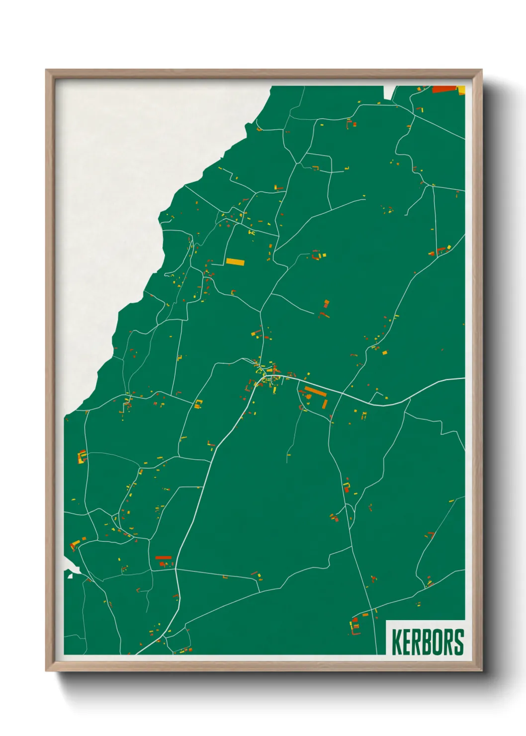 Une affiche de carte sur Kerbors