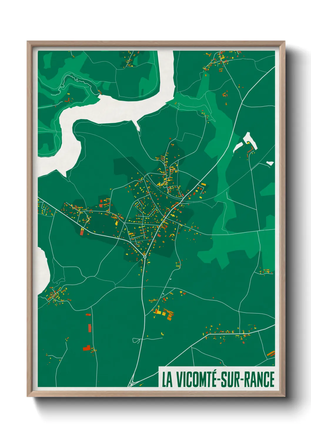 Une affiche de carte sur La Vicomté-sur-Rance