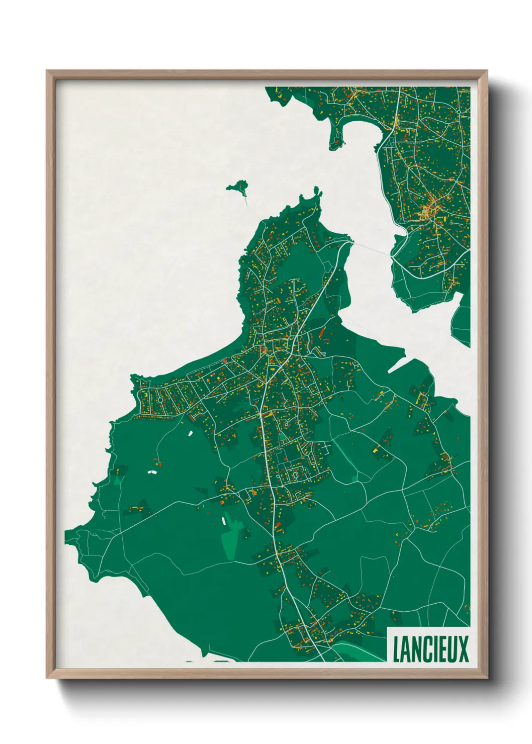 Une affiche de carte sur Lancieux