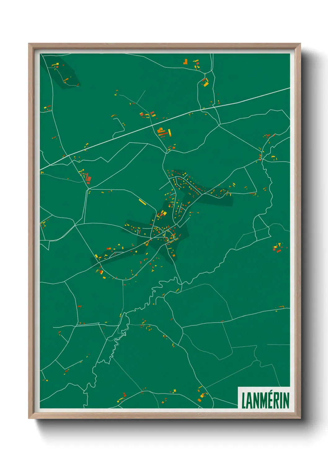Une affiche de carte sur Lanmérin