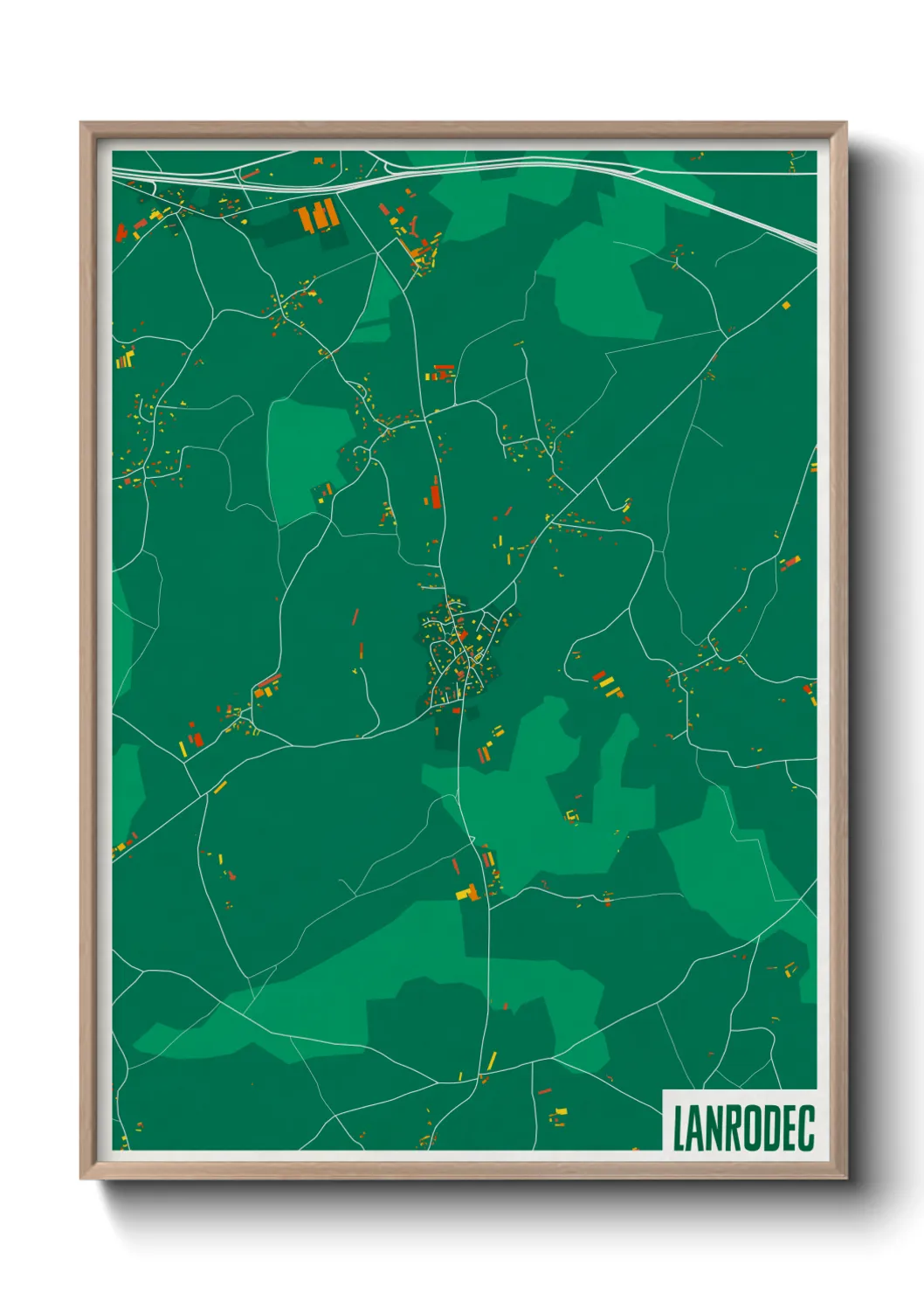Une affiche de carte sur Lanrodec