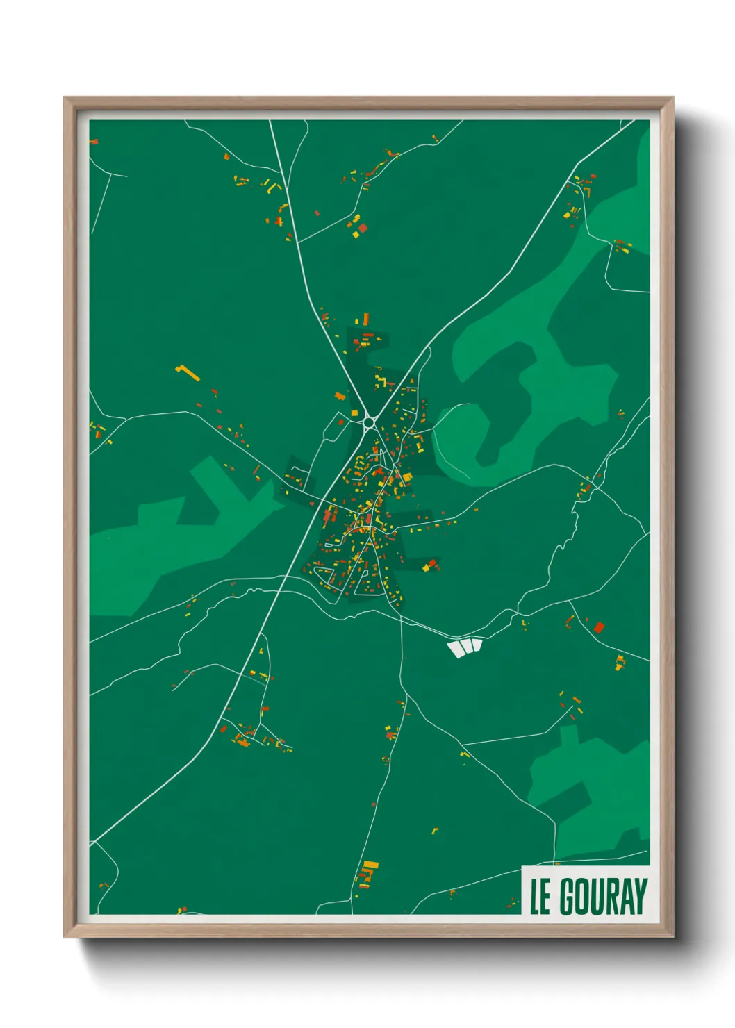 Une affiche de carte sur Le Gouray