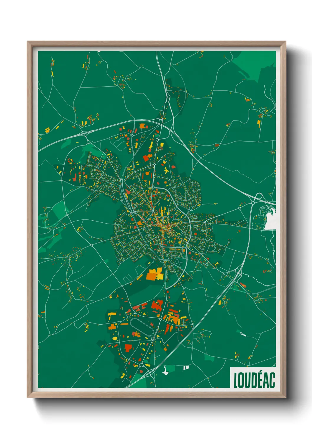 Une affiche de carte sur Loudéac