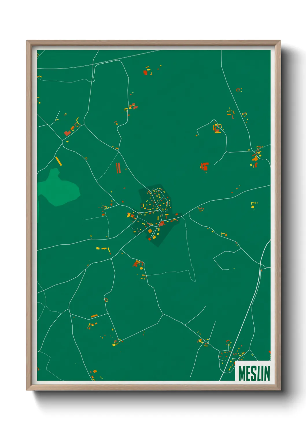 Une affiche de carte sur Meslin