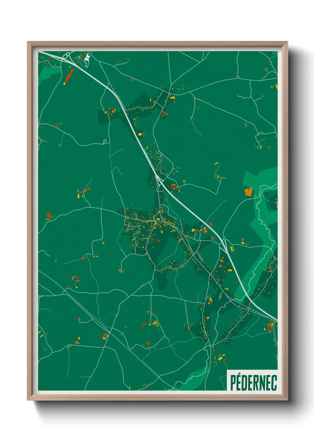 Une affiche de carte sur Pédernec