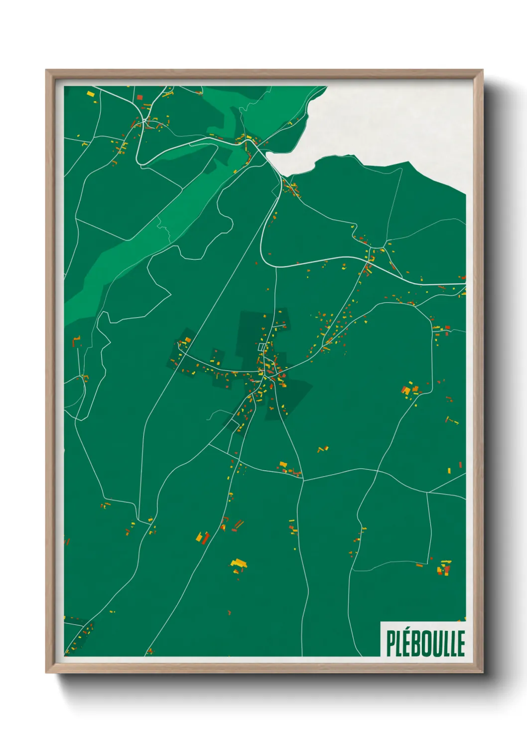 Une affiche de carte sur Pléboulle