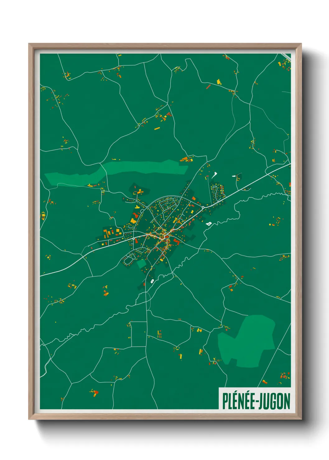 Une affiche de carte sur Plénée-Jugon