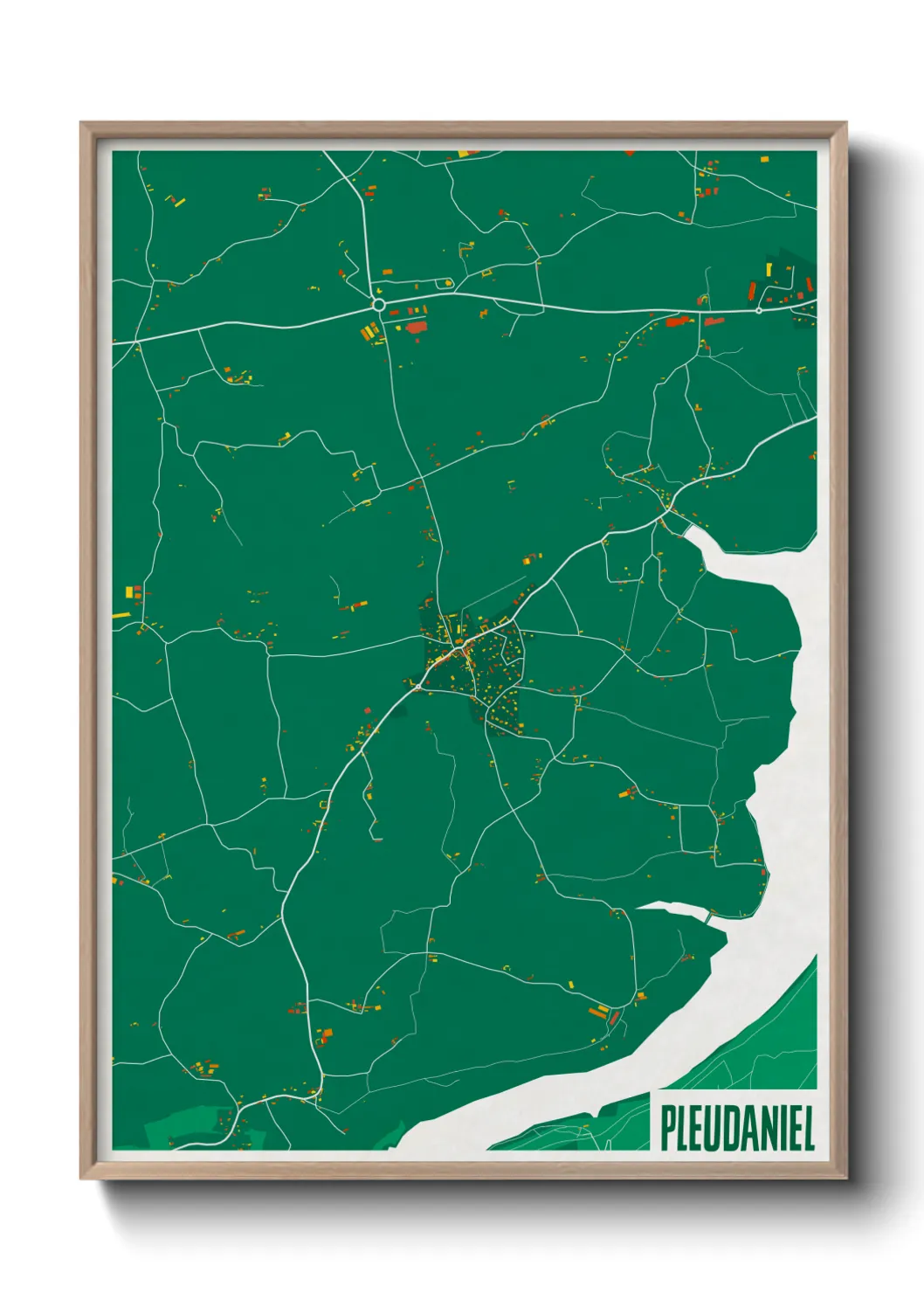 Une affiche de carte sur Pleudaniel