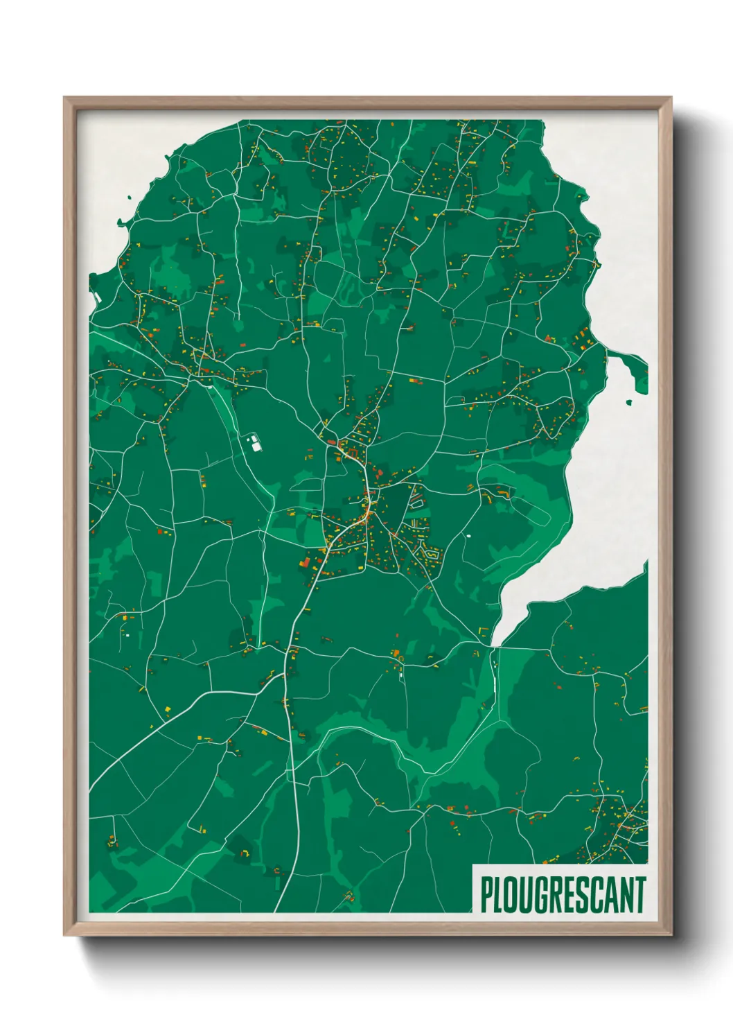 Une affiche de carte sur Plougrescant