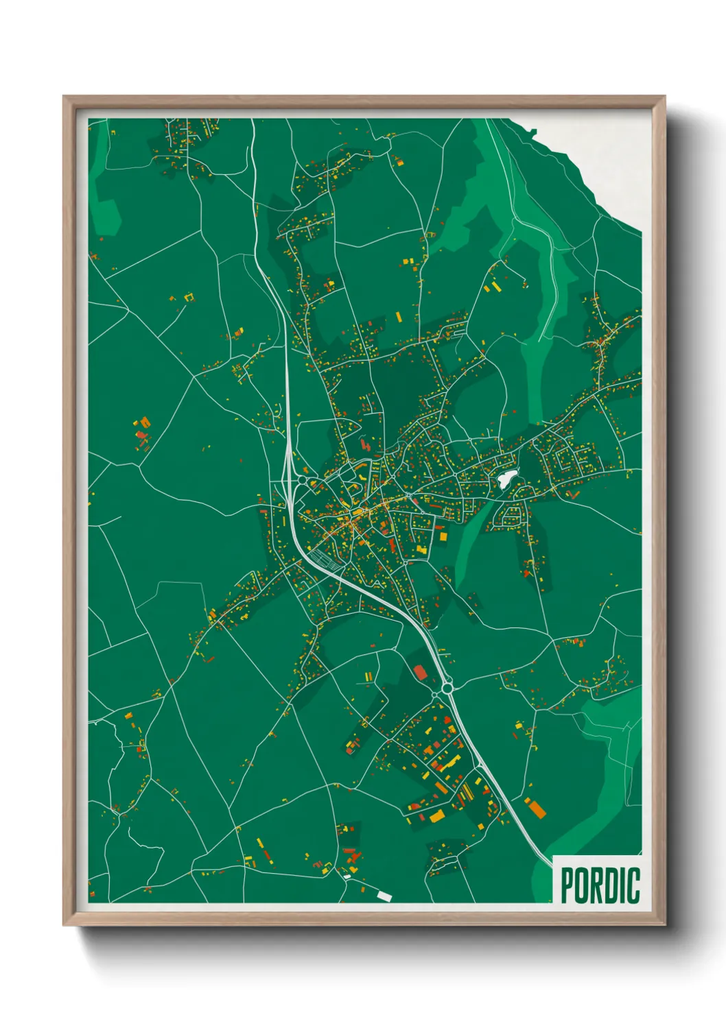 Une affiche de carte sur Pordic