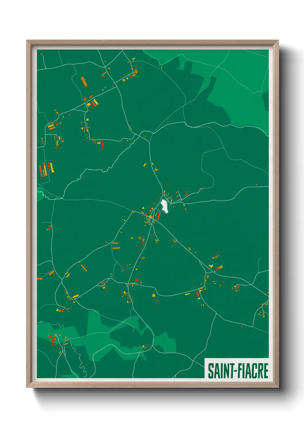 Une affiche de carte sur Saint-Fiacre
