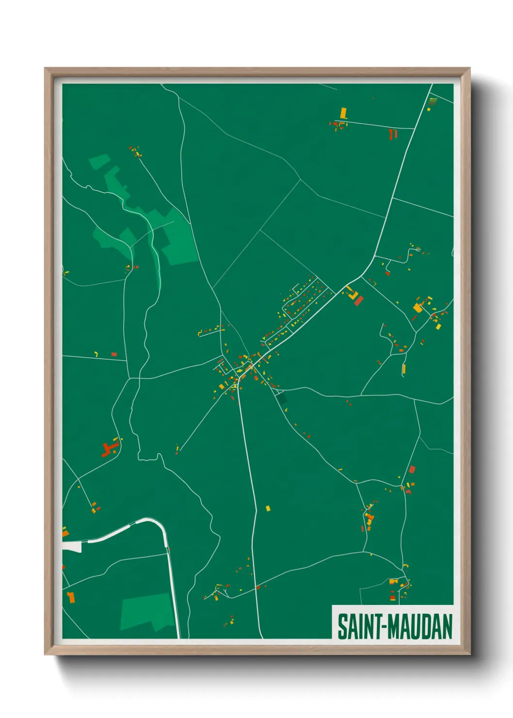 Une affiche de carte sur Saint-Maudan