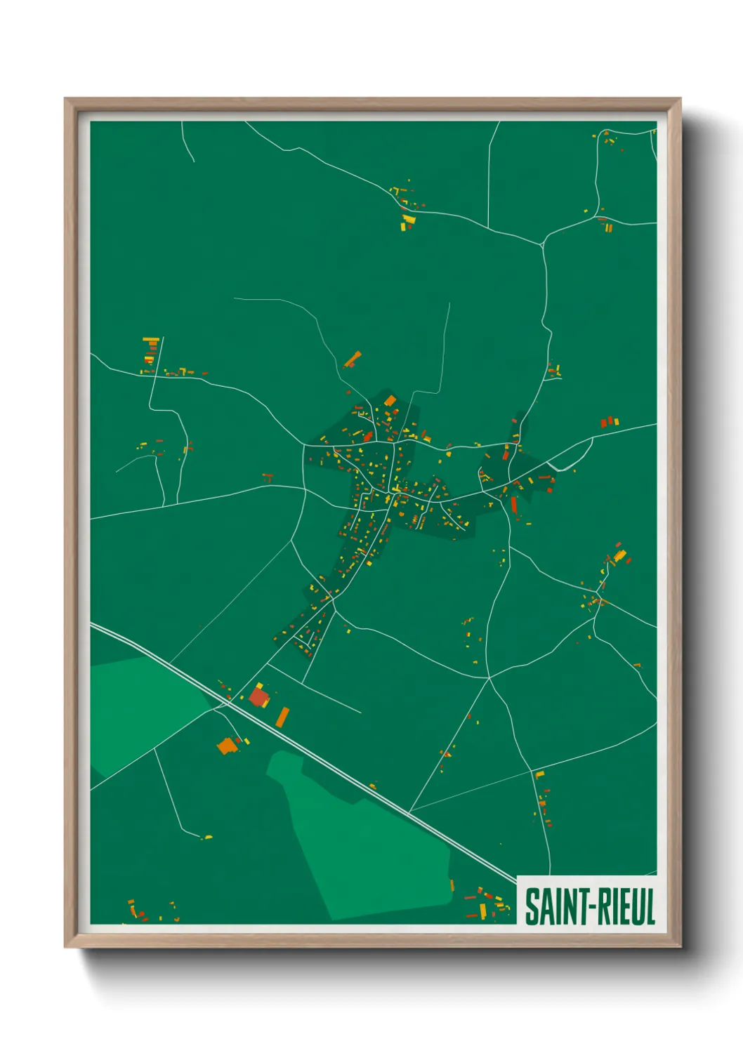 Une affiche de carte sur Saint-Rieul