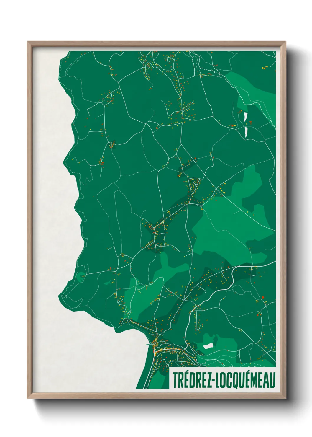Une affiche de carte sur Trédrez-Locquémeau