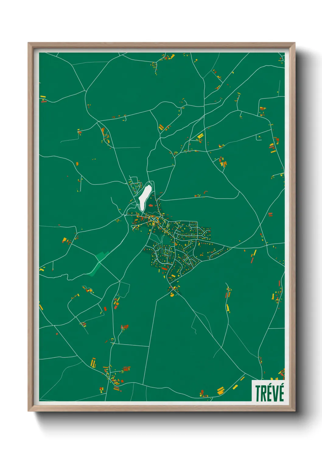 Une affiche de carte sur Trévé
