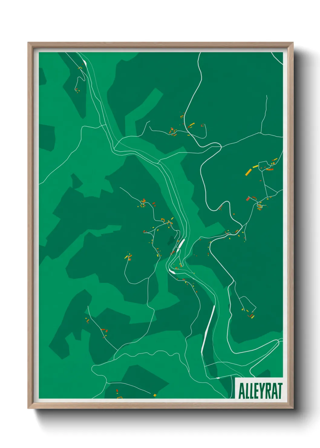 Une affiche de carte sur Alleyrat
