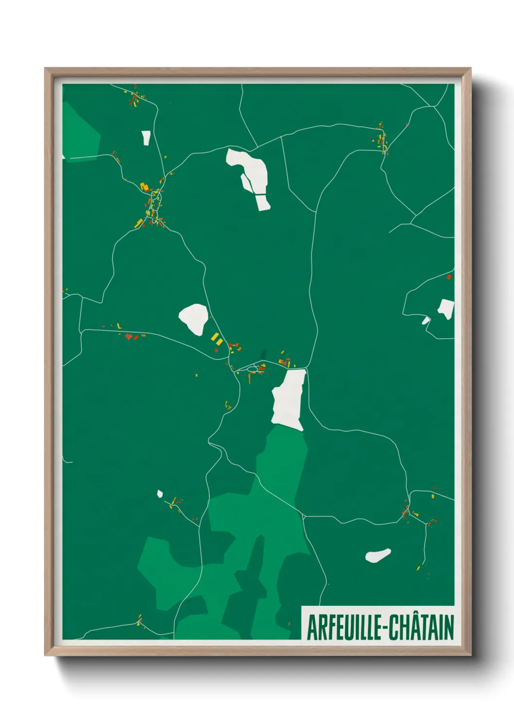 Une affiche de carte sur Arfeuille-Châtain