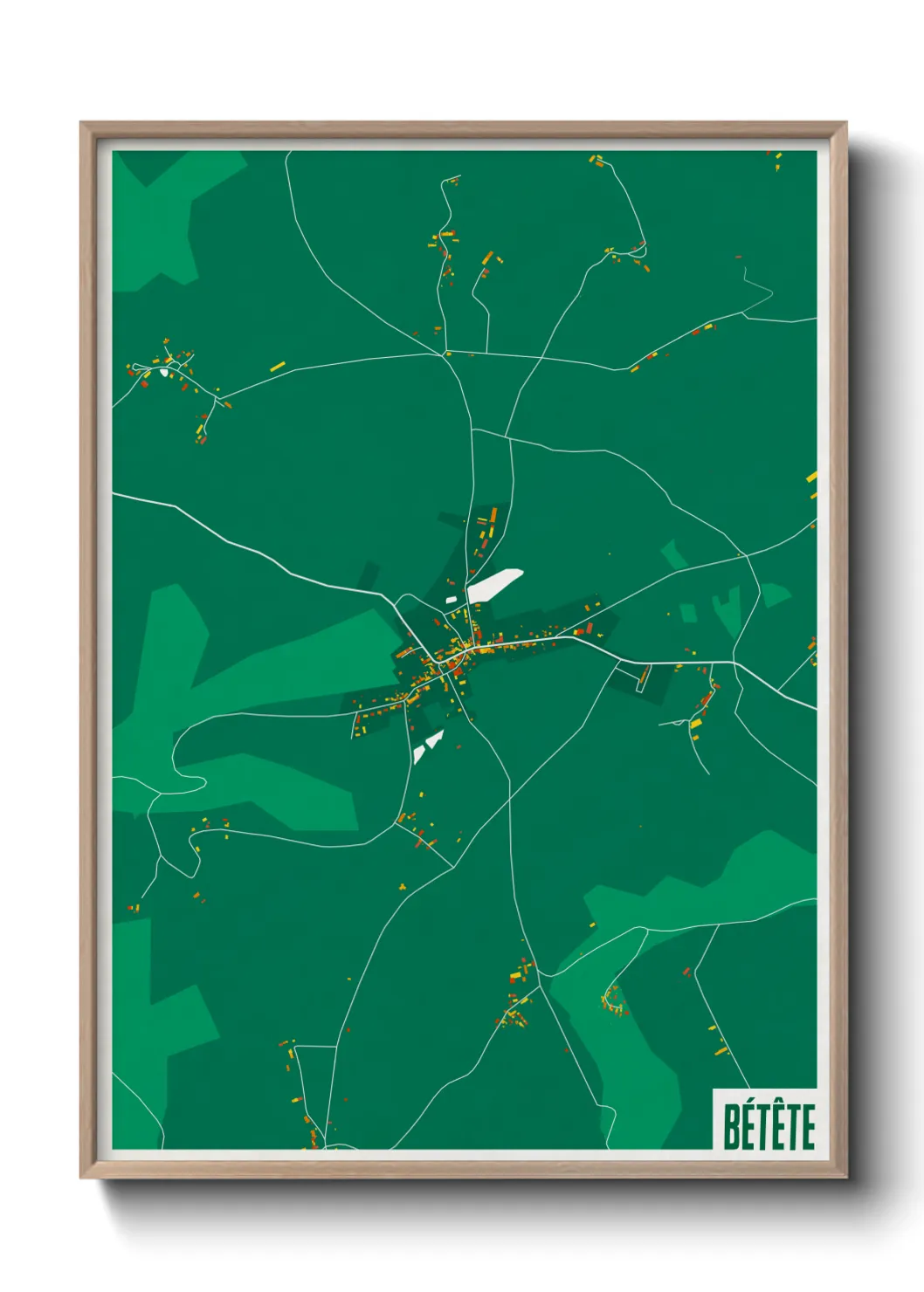 Une affiche de carte sur Bétête