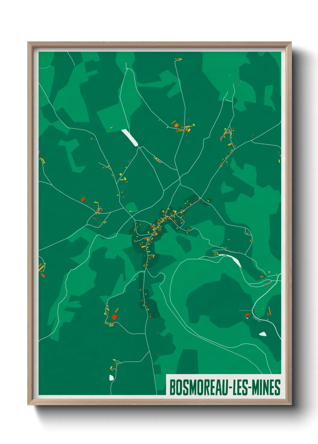Une affiche de carte sur Bosmoreau-les-Mines