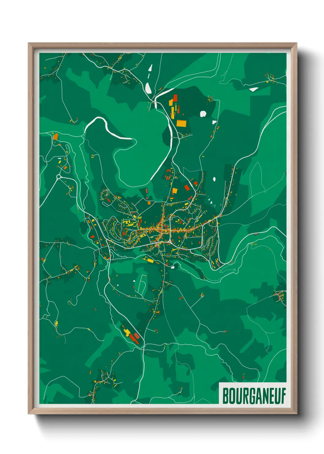 Une affiche de carte sur Bourganeuf