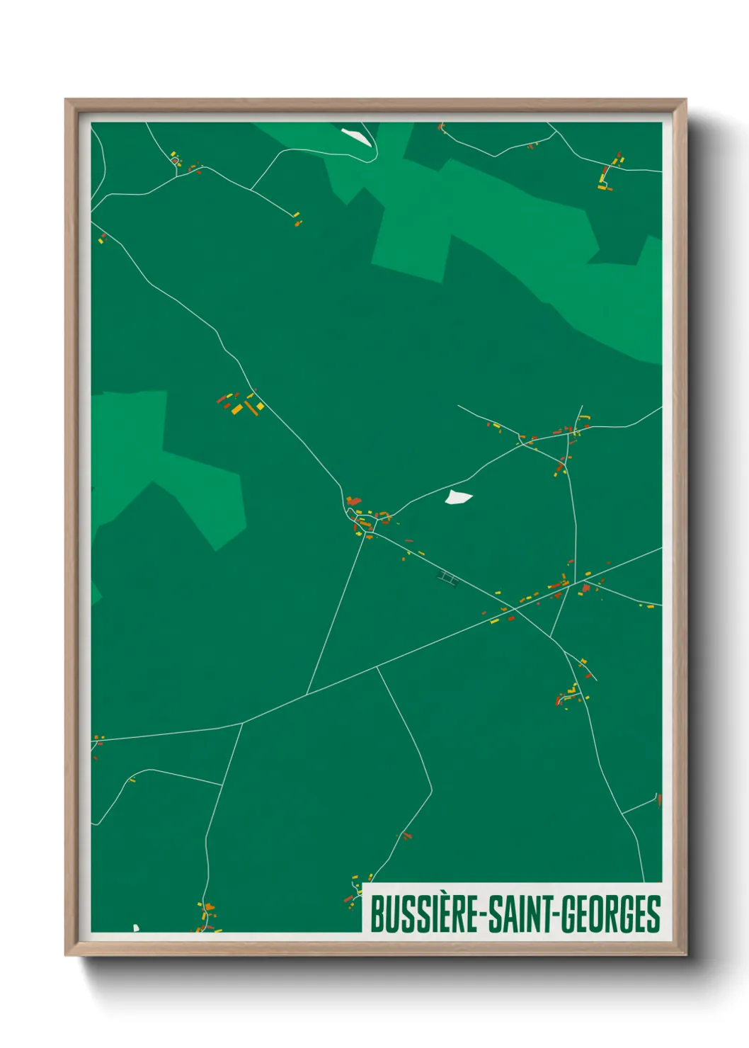 Une affiche de carte sur Bussière-Saint-Georges