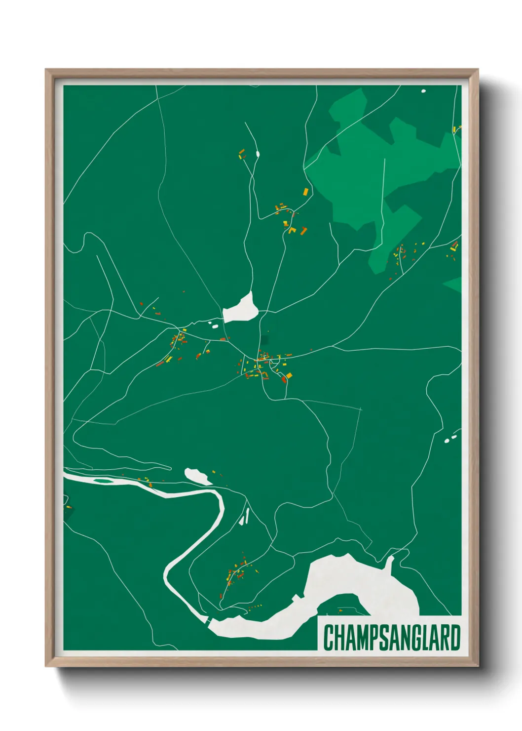 Une affiche de carte sur Champsanglard